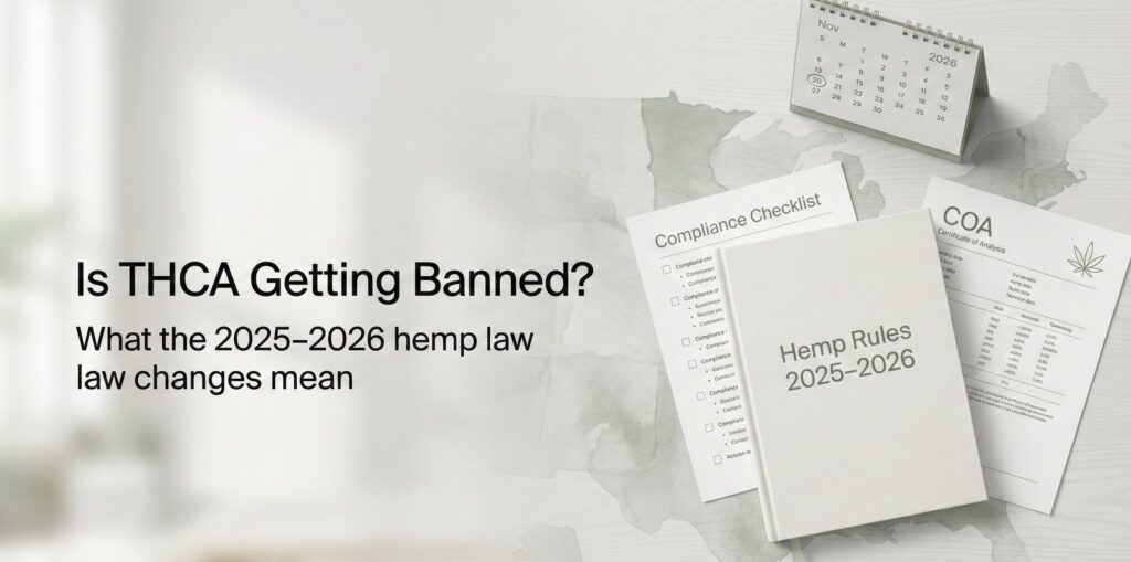 Is THCA is getting banned and the 2025–2026 hemp law changes, including total THC and November 2026 timeline.